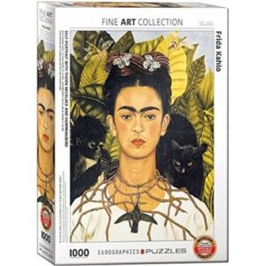 20148-FRIDA KAHLO, AUTORRETRATO CON COLLAR DE ESPINAS Y COLIBRI / PUZZLE 1000 PIEZAS