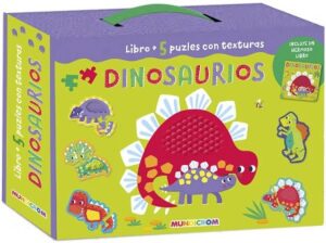 51525-DINOSAURIOS : LIBRO + 5 PUZLES CON TEXTURA