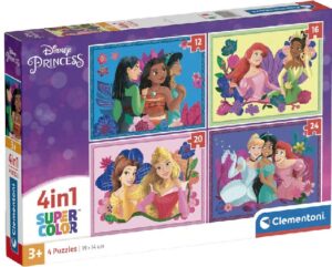 56209-PUZZLE 4 EN 1 PRINCESAS DISNEY