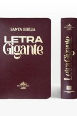 51690-SANTA BIBLIA LETRA GIGANTE CAFE PIEL CANTO DORADO