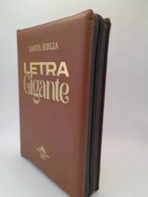 58696-BIBLIA REINA VALERA 60 LETRA GIGANTE CAFE CON CIERRE