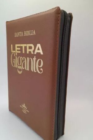 58696-BIBLIA REINA VALERA 60 LETRA GIGANTE CAFE CON CIERRE