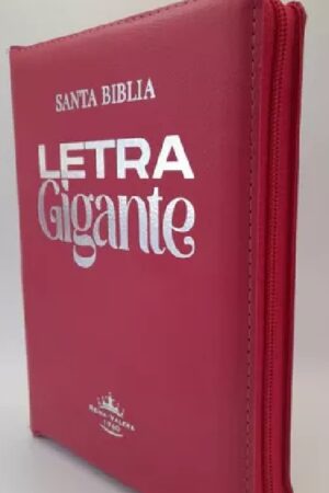 58700-BIBLIA REINA VALERA 60 ROSADA CON CIERRE LETRA GIGANTE