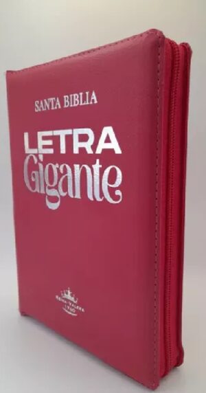 58700-BIBLIA REINA VALERA 60 ROSADA CON CIERRE LETRA GIGANTE