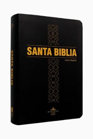 58692-BIBLIA REINA VALERA 60 PIEL NEGRA CRUZ DORADA LETRA GIGANTE