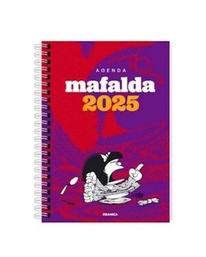 59258-AGENDA MAFALDA 2025 ANILLADA FEMINISTA VIOLETA-ROJO